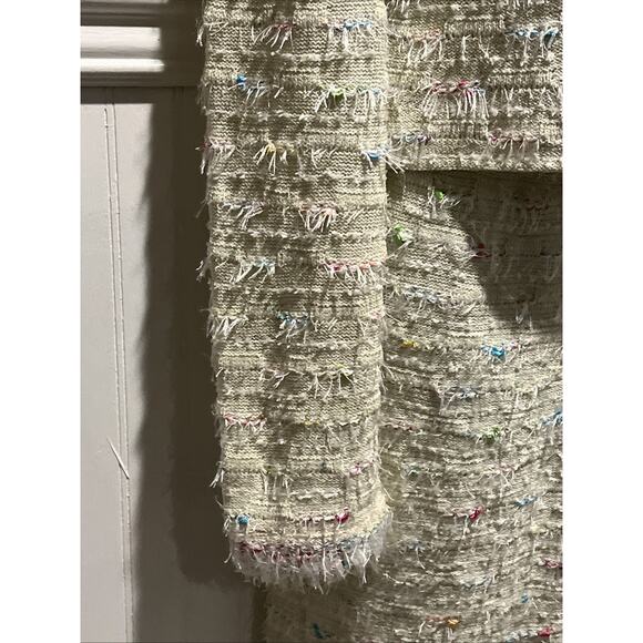 Vtg St John 2pc Skirt Suit Pale Green Fringed Button Front Jacket Sz 2 Colorful - Picture 2 of 15